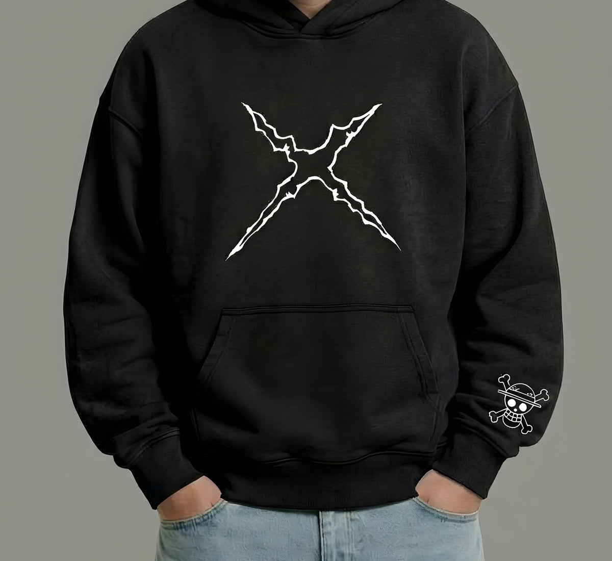 Luffy oversized hoodie (مطروزة 🪡)
